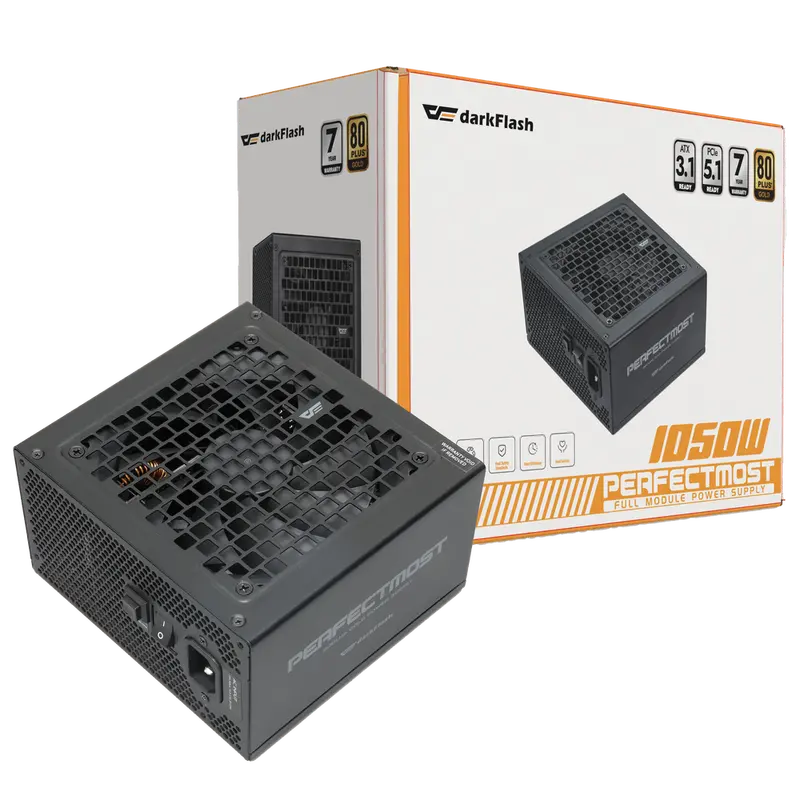 Darkflash Perfectmost 1050W Full Modular 80 Plus Gold Power Supply, Black 1