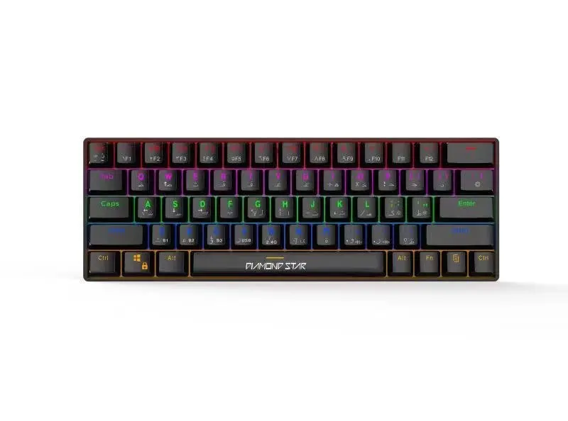 Diamond Star Wired Mechanical Keyboard 61 Keys – Rgb Black (Arabic-English) Mh7288b 1