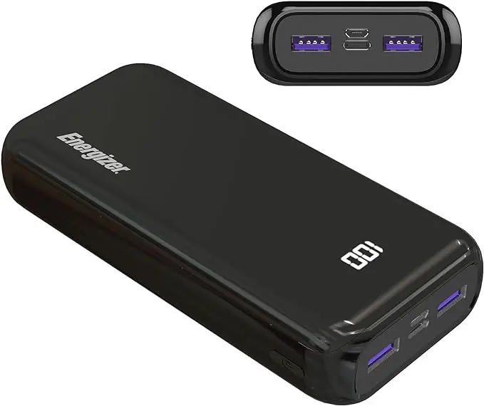Energizer Ultimate 20000 Mah Power Bank, 22.5W,  Triple Output, With Power Delivery Usb-C Output And Fast Charge, Dual Input, Lcd Indicator, Black 1