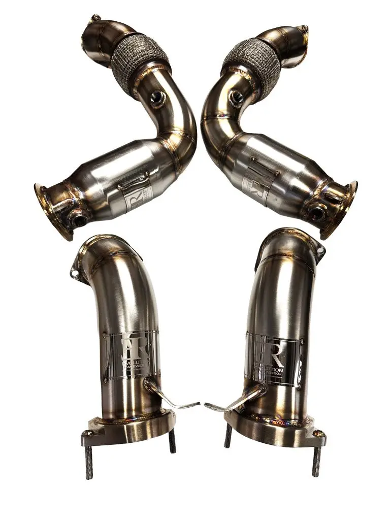 Evolution Racewerks - Sport Series High-Flow Catted Downpipes (Stainless, Full Set) - Bmw F95/F96 X5m/X6m 1