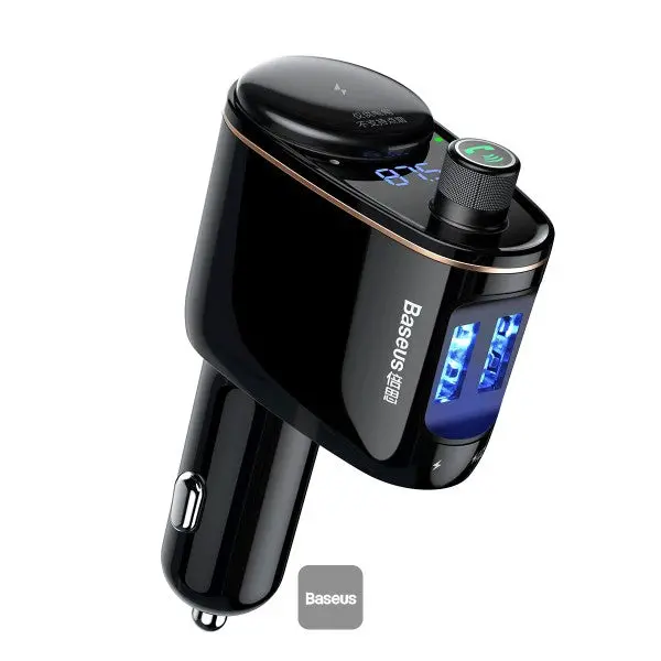 Fm Transmitter For Car 2X Usb, Bluetooth And Locomotive Car Charger Baseus (Open Box) 1