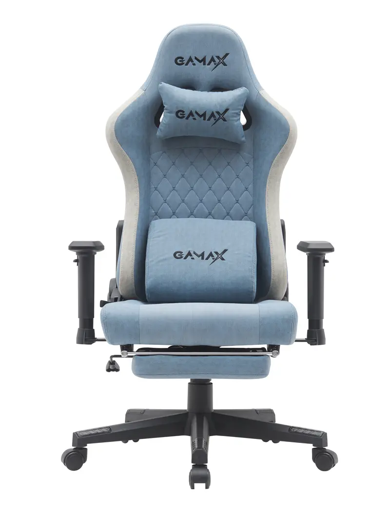 Gamax Gaming Chair Model Bs-7970 With Foot Rest - Light Blue ( Installation Not Included ) 1