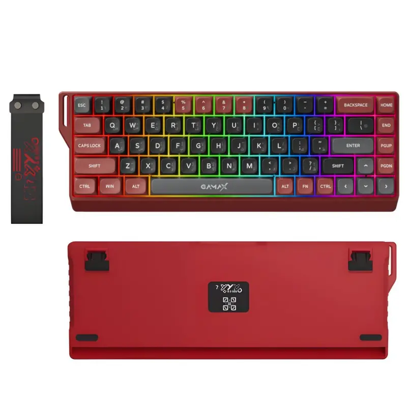 Gamax Gm-02 Tri-Mold Rgb Mechanical Keyboard 3 Modes Wired, Bluetooth, Wireless (Support Arabic) 1