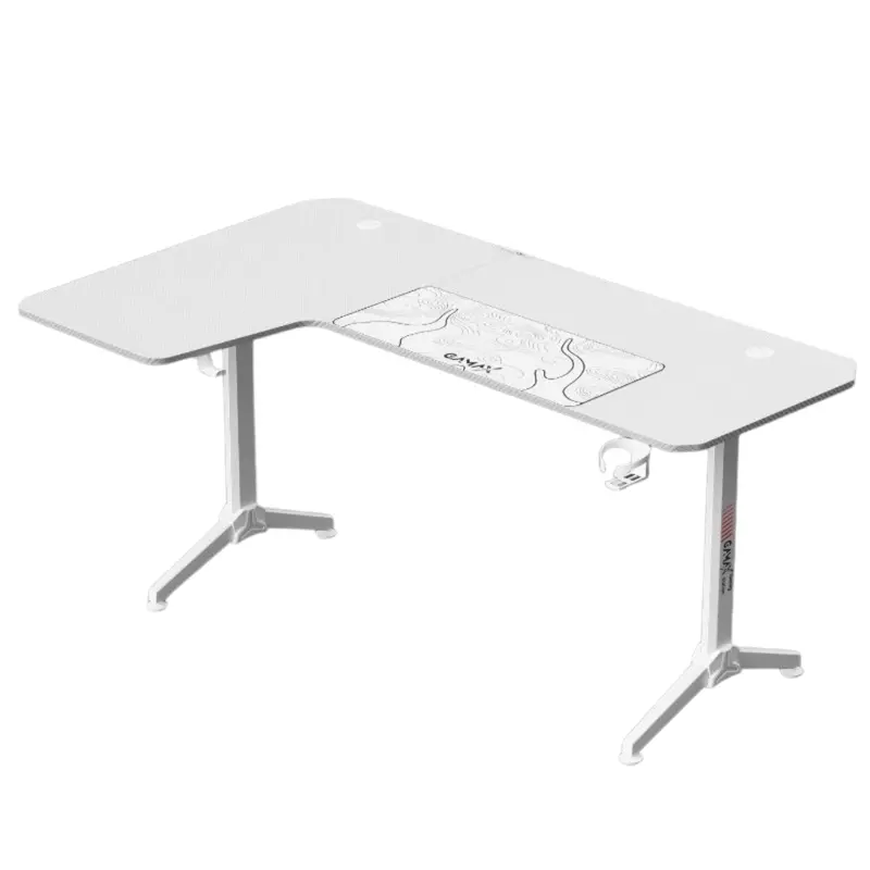 Gamax Hy-L Gaming Table (L-Shaped) 160*100*75Cm With Mousepad Left - White ( Installation Not Included ) 1