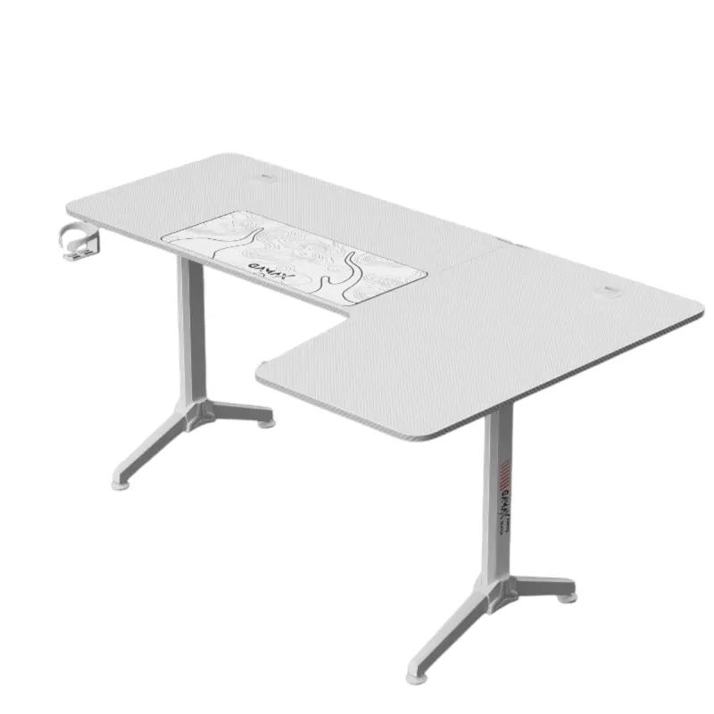 Gamax Hy-R Gaming Table (L-Shaped) 160*100*75Cm With Mousepad Right - White ( Installation Not Included ) 1