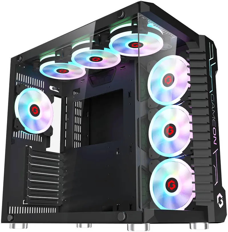 Gameon Emperor Midnight Series 7Fan Mid Tower Gaming Case, Black 1