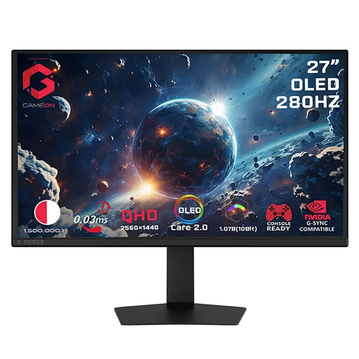 Gameon Go27qdold280 Signature X Series 27" Oled Qhd, Refresh Rate 280Hz, Response 0.03Ms, Hdmi 2.1, Gaming Monitor (Supports Ps5) - Black 1