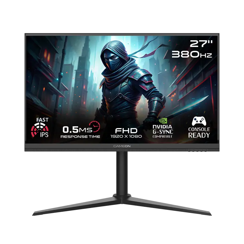 Gameon Gomp27fhd380ips Midnight Pro Series 27" Fhd 1920X1080, 380Hz Refresh Rate, 0.5Ms Response Time, Hdmi 2.1, Ips Gaming Monitor - Black 1