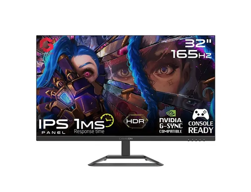 Gameon Gop32qhd165 32" Qhd, 165Hz, 1Ms (2560X1440) 2K Flat Ips Gaming Monitor With G-Sync & Freesync - Black (Hdmi 2.1 Console Compatible) 1