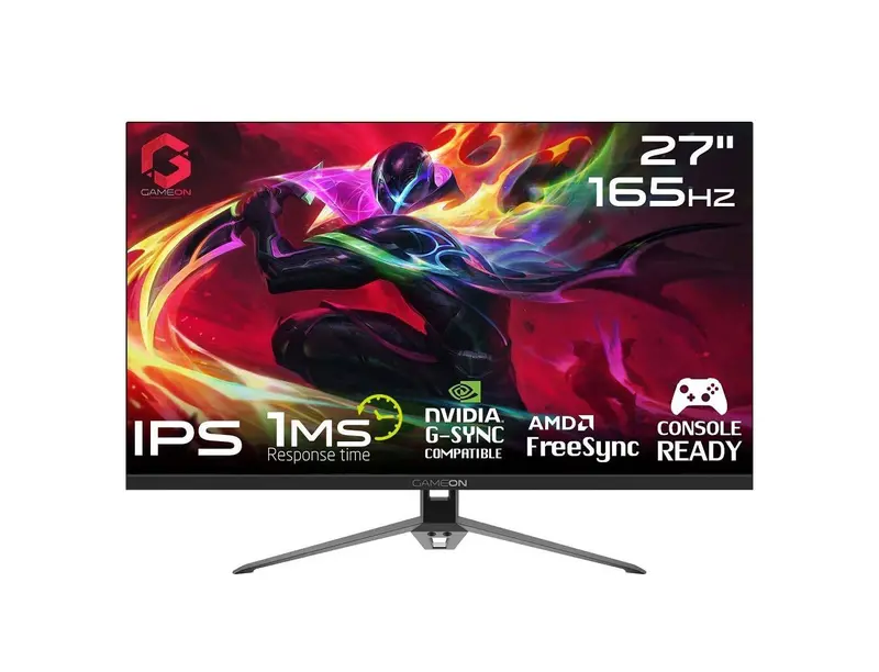 Gameon Gove127fhd165 27" Fhd, 165Hz, 1Ms Flat Ips Gaming Monitor With G-Sync & Freesync (Hdmi 2.1 Console Compatible) - Black 1