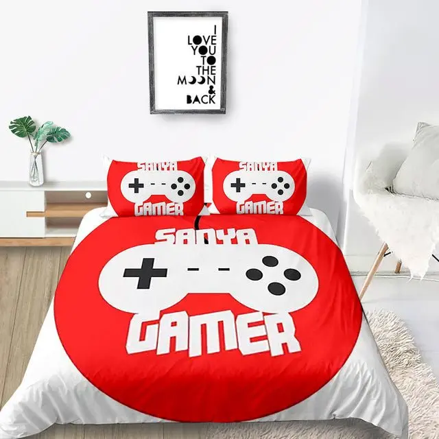 Gamepad Bedding Set Rock Style Creative Fashionable Duvet Cover 3D Bed & Pillow Sheet 1