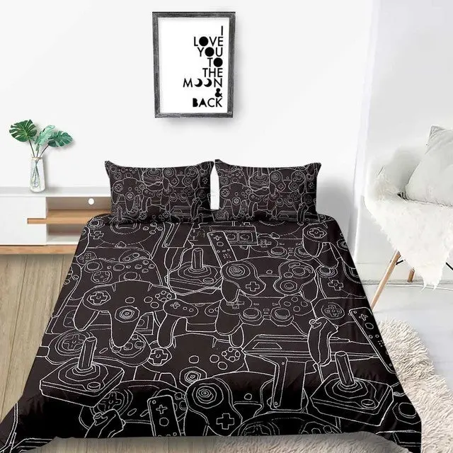 Gamer Bedding Set King Creative Classic Fashionable Black Duvet Cover Queen Twin Full Single Double Unique Design Bed Sheet 1