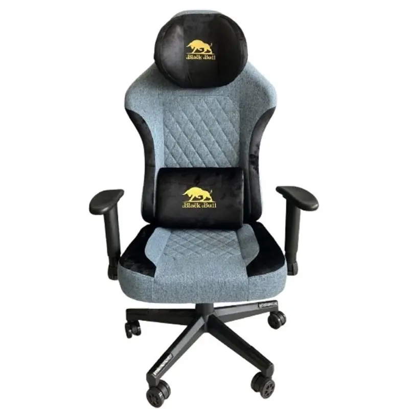 Gaming Chair With Molded Headrest Up & Down - Fabric , Black/Blue By Black Bull - Umgc103b 1