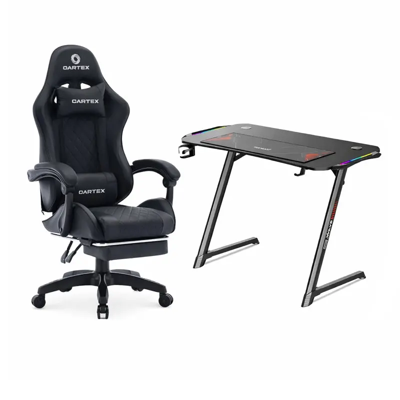 Gaming Furnuture Bundle Offer Oartex Ox-1160 Carbon Fiber Gaming Table + Oartex Model Ld034 Gaming Chair - Black 1