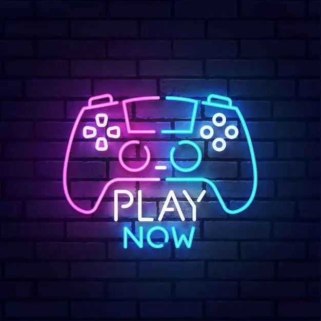 Gaming Neon Sign" Play Now Logo " 1