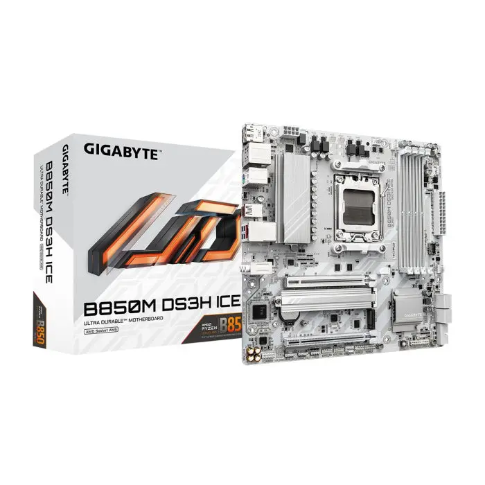 Gigabyte B850m Ds3h Ice Ddr5 Motherboard, White 1