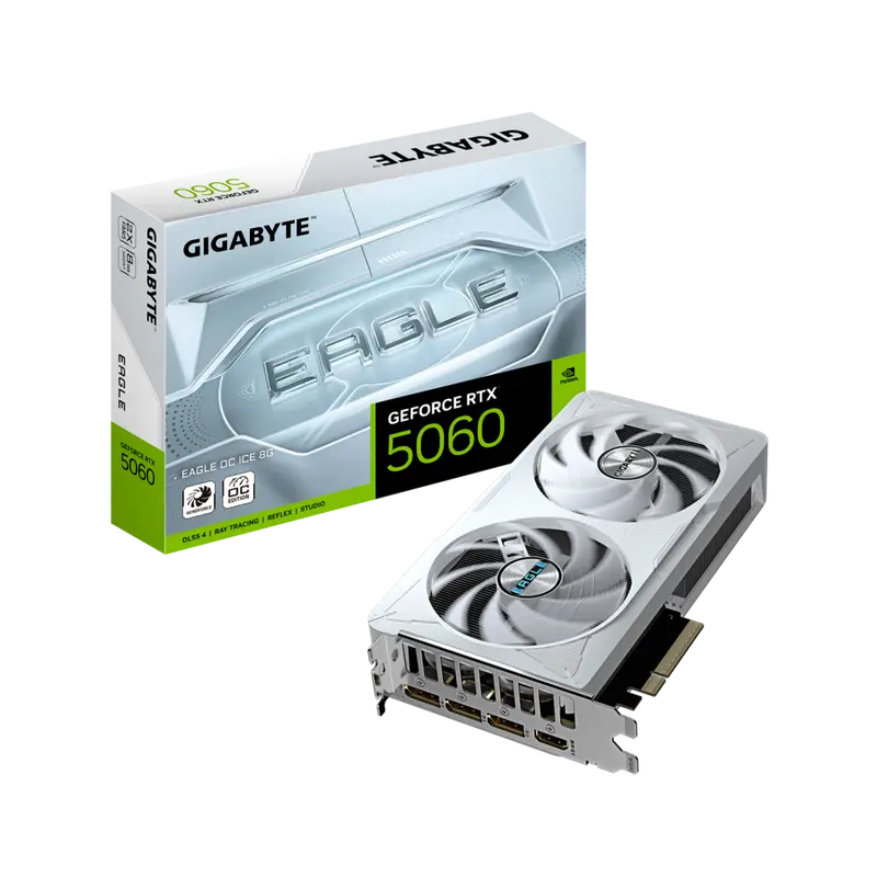 Gigabyte Geforce Rtx 5060, Eagle Oc Ice, 8Gb Gddr7 Graphics Card, White 1