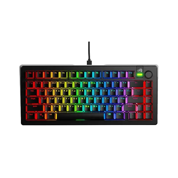 Glorious Gmmk 3 75% Prebuilt Wired Mechanical Gaming Keyboard - Black (Arabic Layout) 1