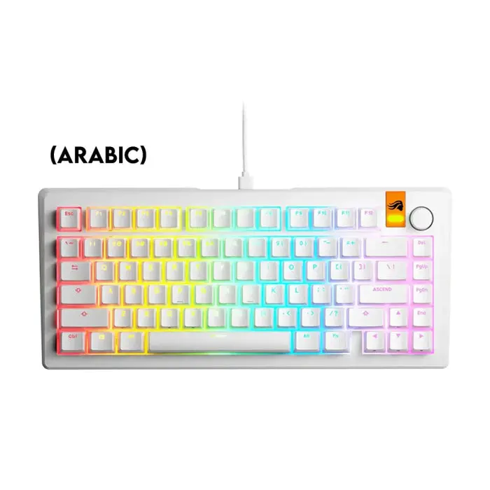 Glorious Gmmk 3 He 75% Prebuilt Wired Mechanical Gaming Keyboard Arabic - White 1