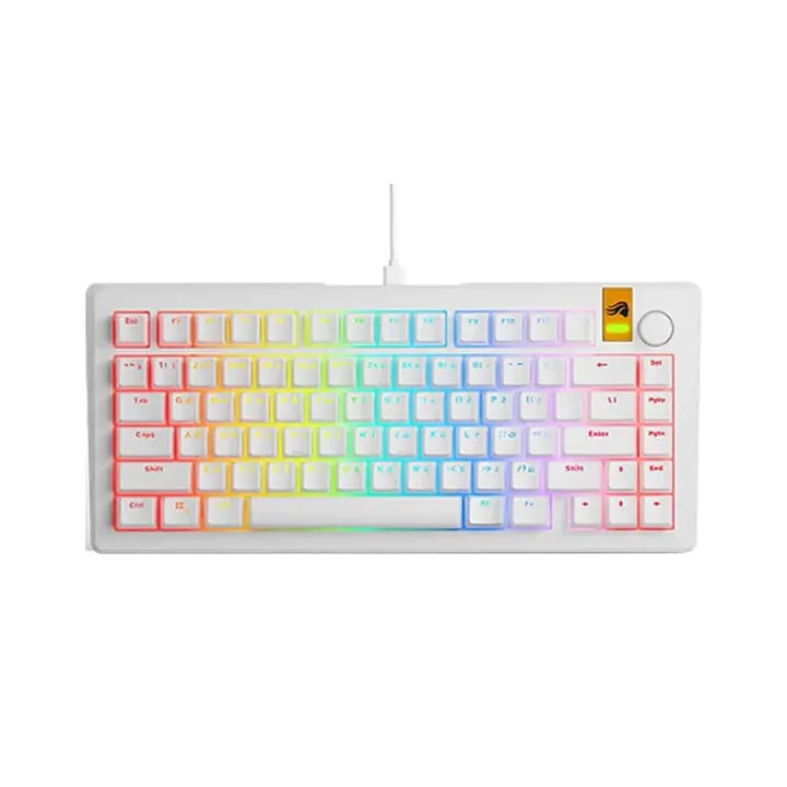 Glorious Gmmk 3 He 75% Prebuilt Wired Mechanical Gaming Keyboard - White (Arabic Layout) 1