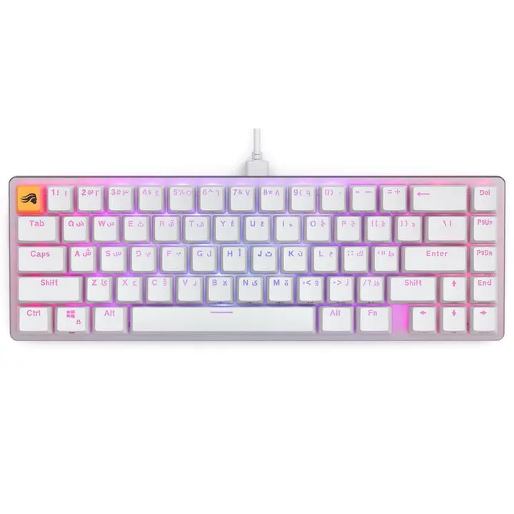 Glorious Gmmk2 65% Pre-Built Keyboard - White (Arabic) 1
