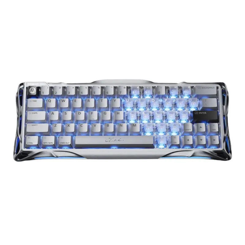 Gravastar Mercury V60 Pro 60% Hall Effect Magnetic Switch Gaming Keyboard - Chrome Silver 1