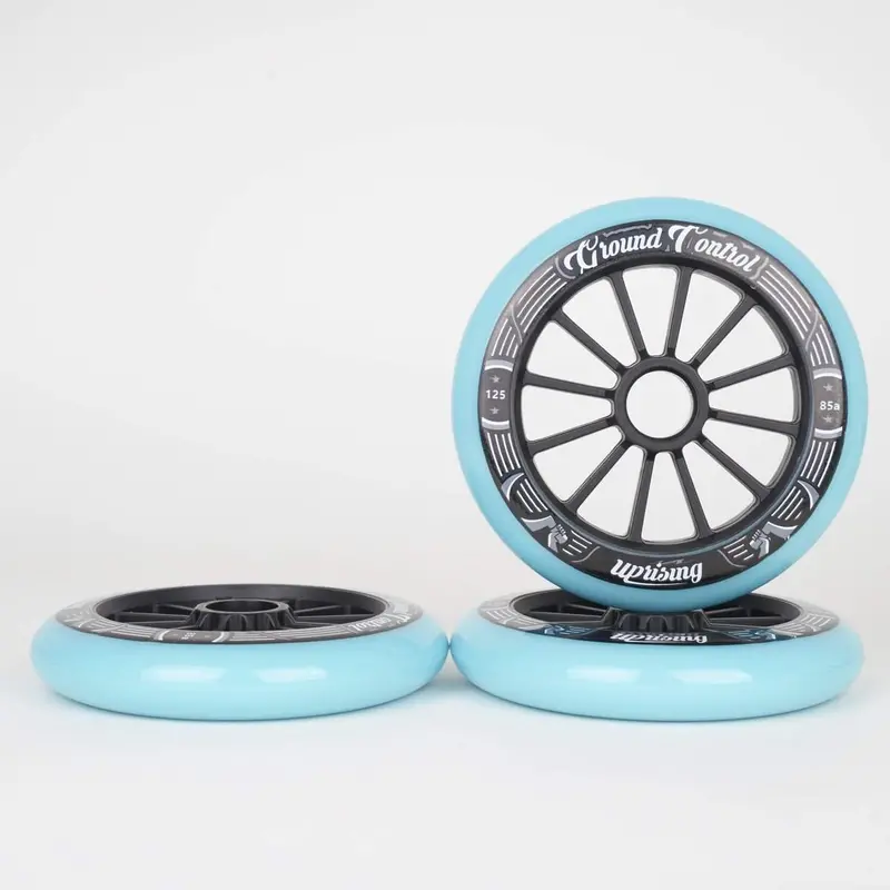 Ground Control 125Mm Turquoise / Black Tri Wheels (3 Pack) 1