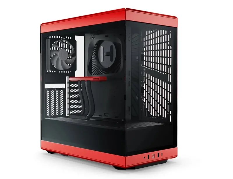 Hyte Y40 Panoramic Tempered Glass With Two 120Mm Fans, Pci-E 4.0 Vertical Mount Included Atx Mid Tower Case - Black Cherry 1
