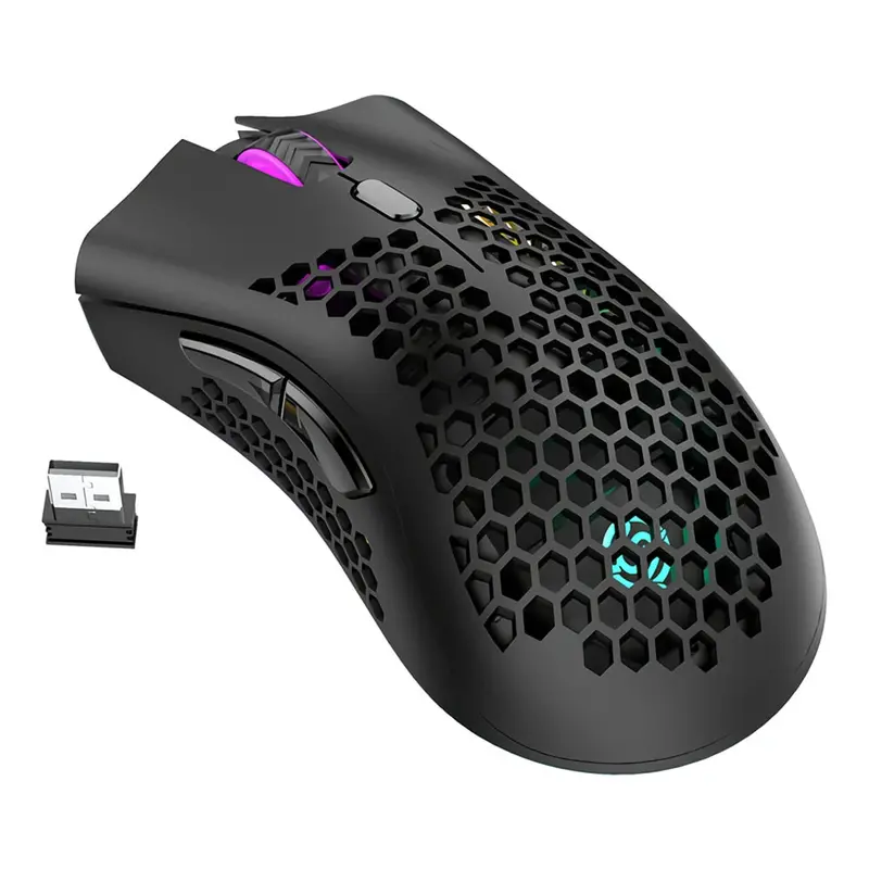 K-Snake Bm600 1600 Dpi 7-Keys Hollow Lightweight Wireless Charging Rgb Colorful Gaming Mouse(Wireless Bm600 ) 1