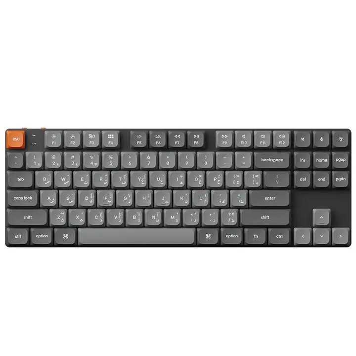 Keychron K1 Max Tkl 80% Rgb Backlight Hot Swappable Qmk/Via Wireless Mechanical Gaming Keyboard (Low Profile Gateron Red Switch) (English/Arabic Keyboard) - Black 1