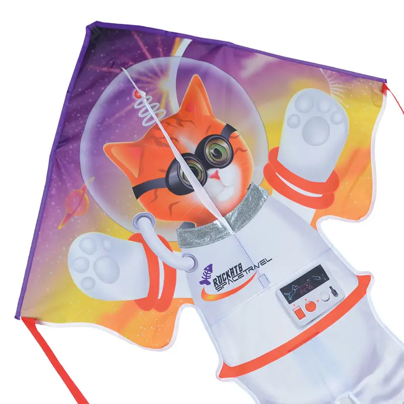 Large Easy Flyer Kite - Catstronaut 1