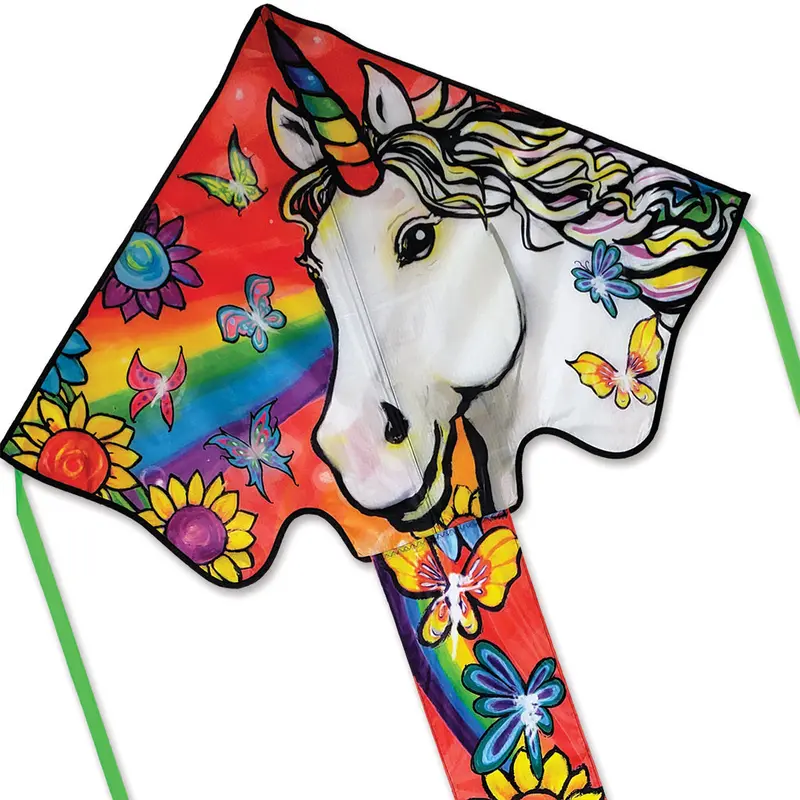 Large Easy Flyer Kite - Unicorn Flowers 1
