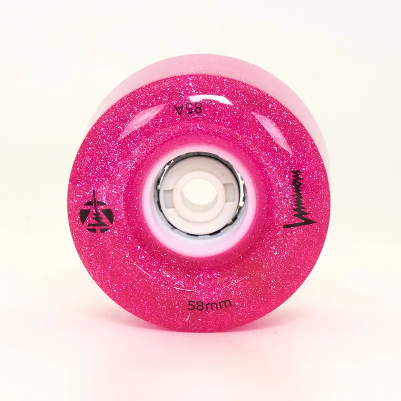 Luminous Led Light Up 58Mm - Light Up Wheels - Pink Glitter 1