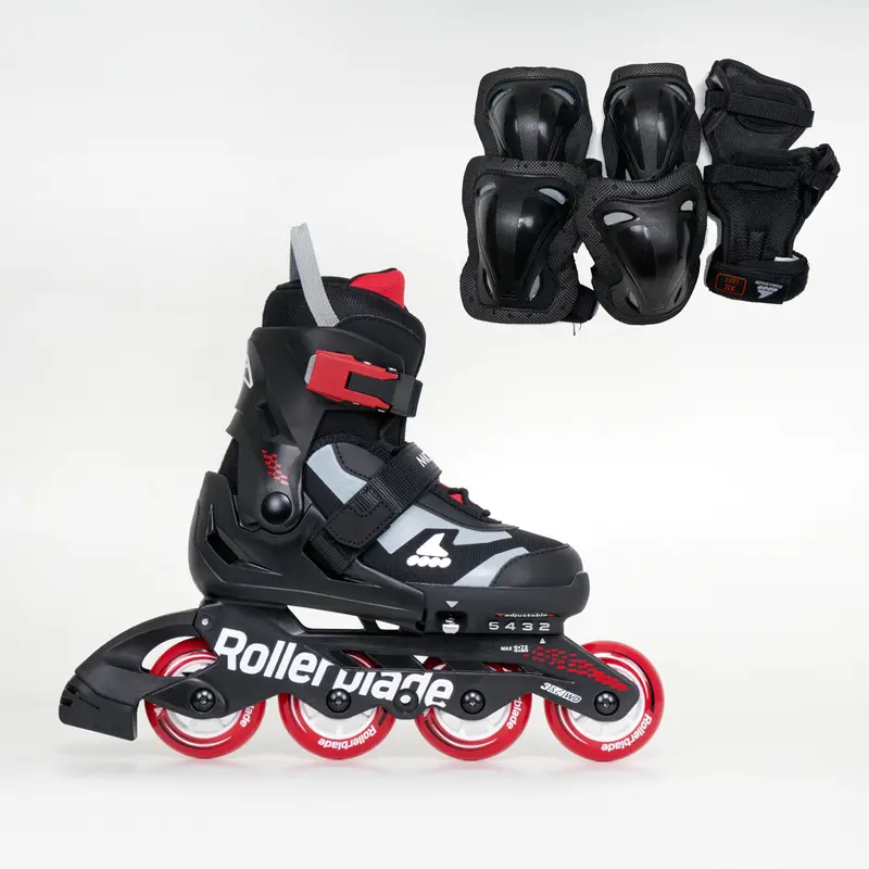 Microblade Combo Junior Adjustable Inline Skates - Black / Red 1