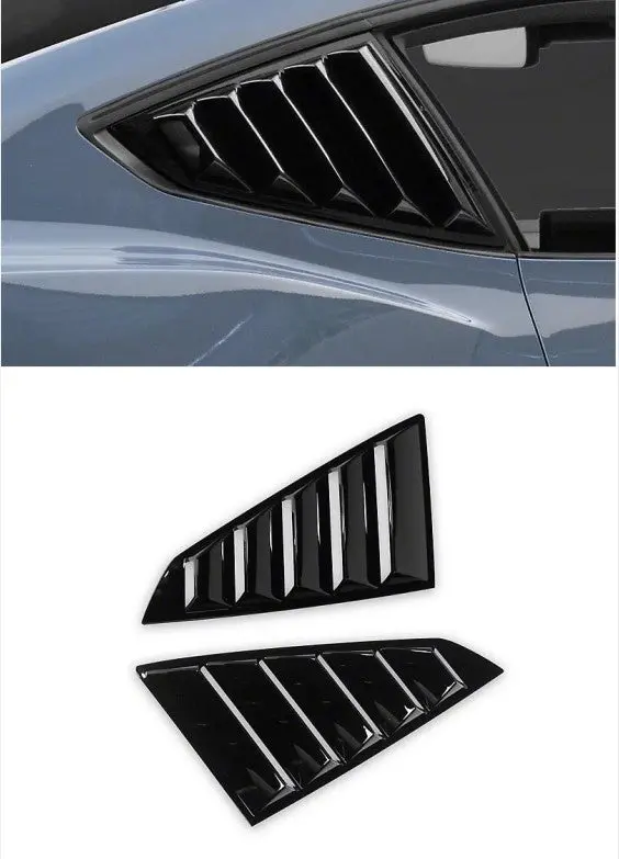 Mp Concepts Gloss Black Rear Window Louvres For 2024+ Mustang 1