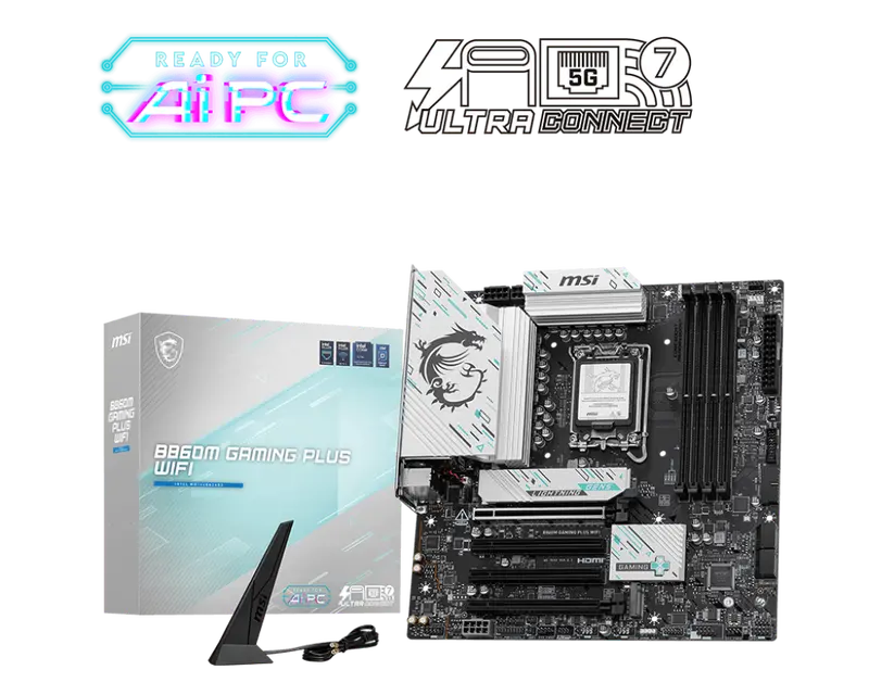 Msi B860m Gaming Plus Wifi Ddr5 Motherboard - Black 1