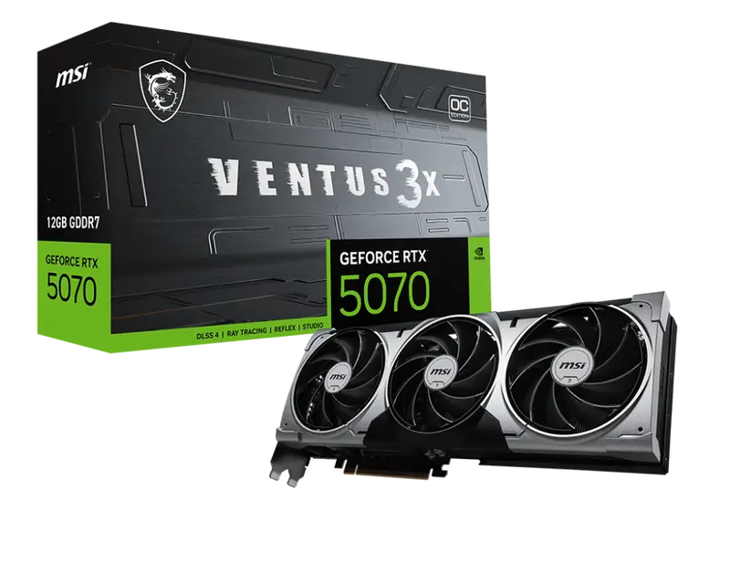 Msi Geforce Rtx 5070 12Gb Gddr7 Ventus 3X Oc Graphics Card 1