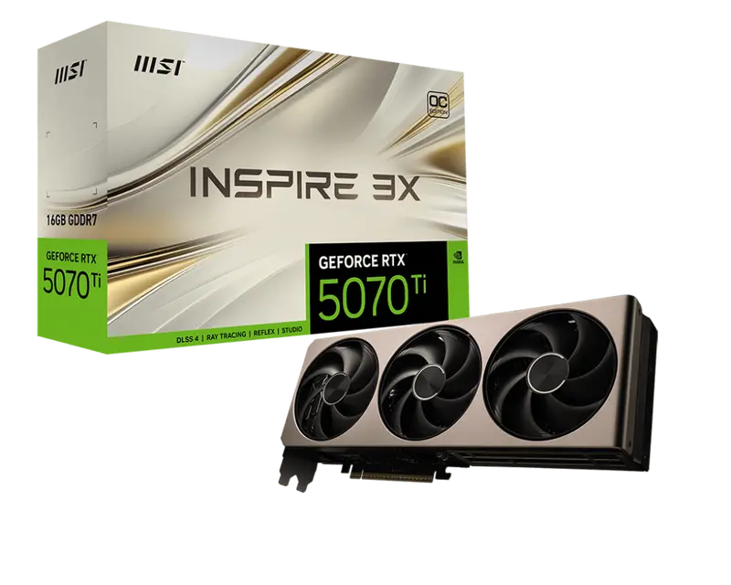 Msi Geforce Rtx 5070 Ti 16Gb Gddr7 Inspire 3X Oc Gaming Graphics Card 1
