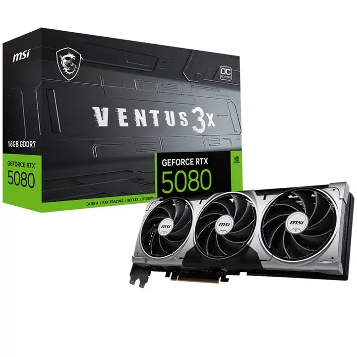 Msi Geforce Rtx 5080 16Gb Gddr7 Ventus 3X Oc Gaming Graphic Card - Black 1