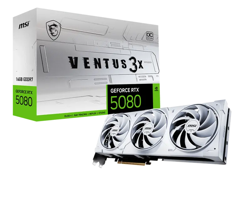 Msi Geforce Rtx 5080 16Gb Gddr7 Ventus 3X Oc Gaming Graphic Card - White 1