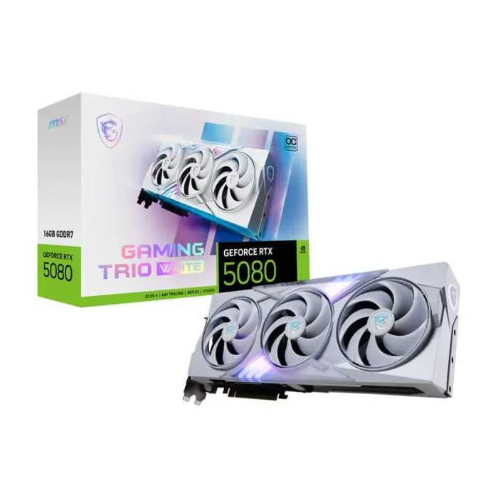 Msi Geforce Rtx 5080 Gaming Trio Oc Edition 16Gb Gddr7 Graphic Card - White 1
