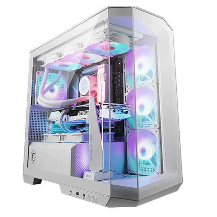 Msi Mag Pano M100r Pz M-Atx Mid Tower Gaming Pc Case - White (4 Argb Fans Included) 1