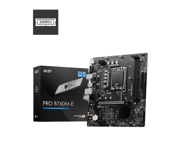 Msi Pro B760m-E Ddr5 Intel Lightning Gen 4 Motherboard 1