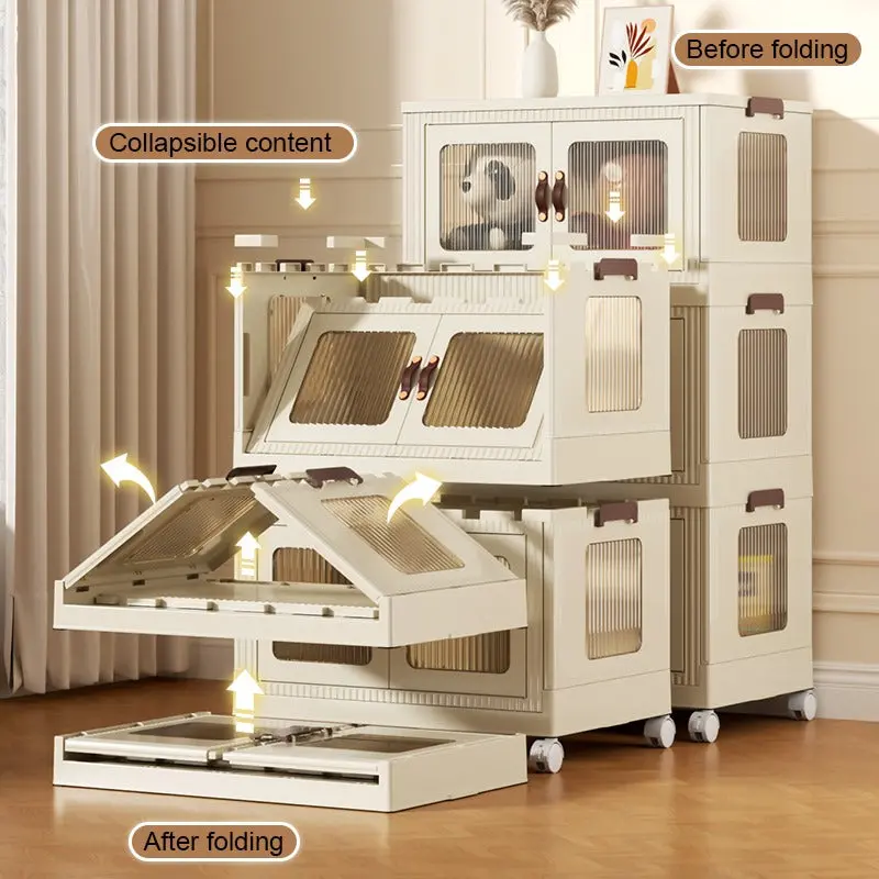 Multifunction Eco-Friendly Storage Organizer Boxes Plastic Folding Storage Cabinet 1