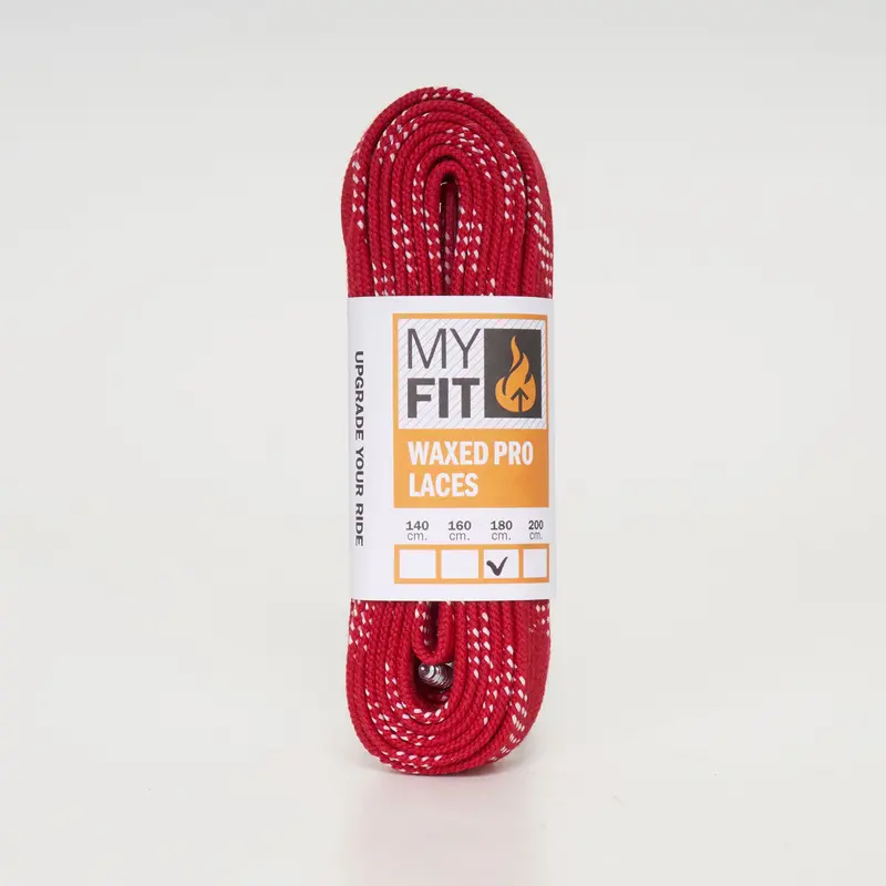 Myfit Waxed Pro Laces - Red/White Stripes 1