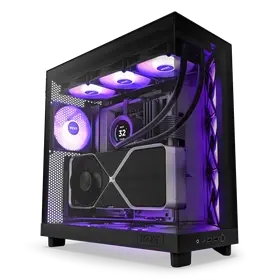 Nzxt H6 Flow Rgb Compact Dual-Chamber Mid-Tower Airflow Case With Rgb Fans, Black 1