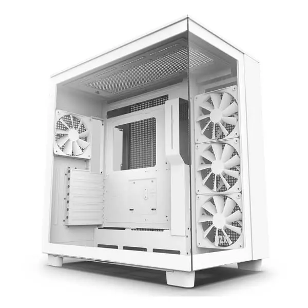 Nzxt H9 Flow Edition Mid Tower Gaming Case, White 1