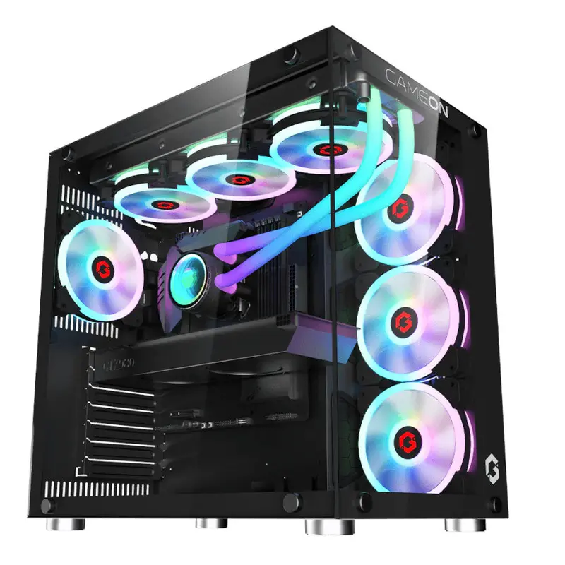 Pc Case Gameon Emperor Midnight Series 7Fan Mid Tower Gaming - Black 1