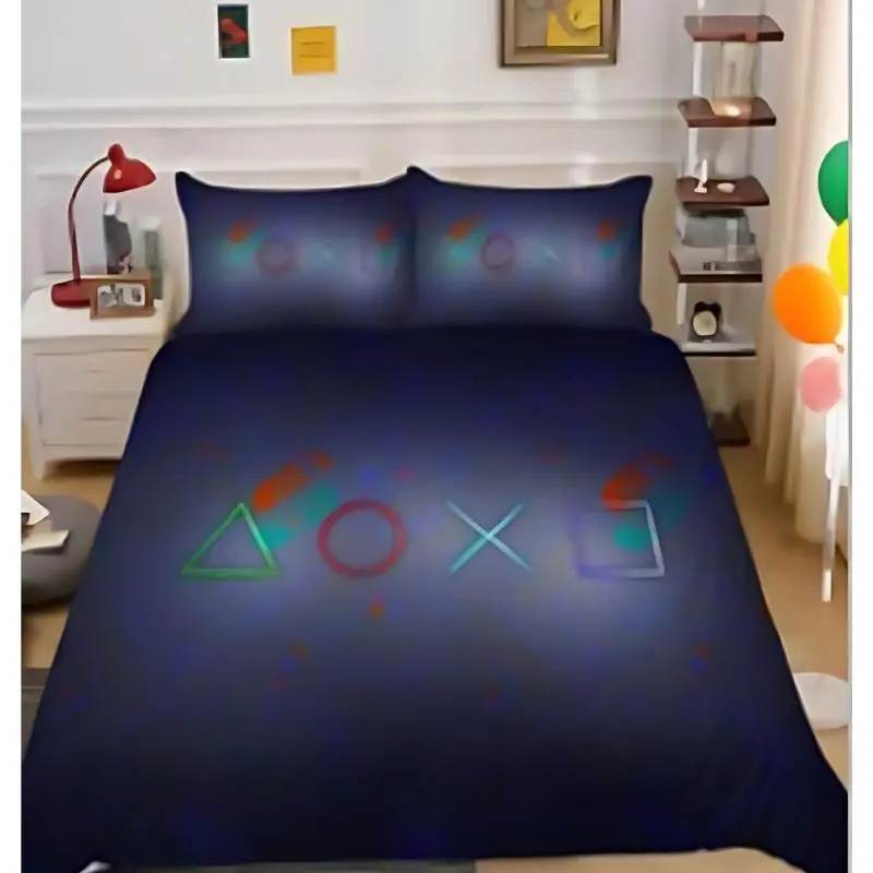 Playstation Button Icons Creative Fashionable Unique Design Bed & Pillow Sheet 1