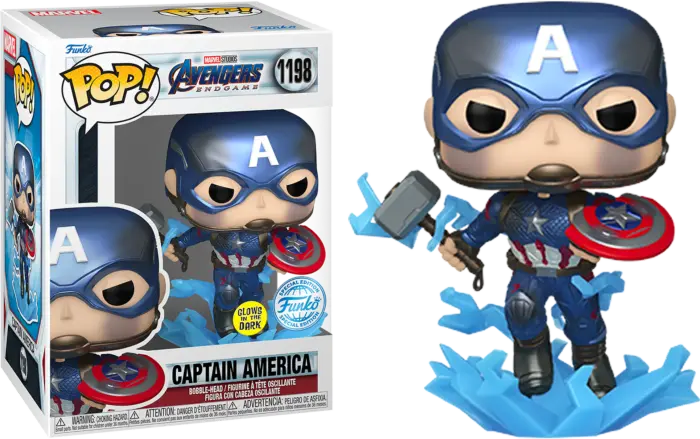 Pop: Marvel- Avengers End Game Captain America (W/ Broken Shield & Mjolnir) (Mt) (Gw) (Exc) 1